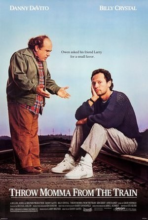 Throw Momma from the Train promotional poster with Danny DeVito and Billy Crystal