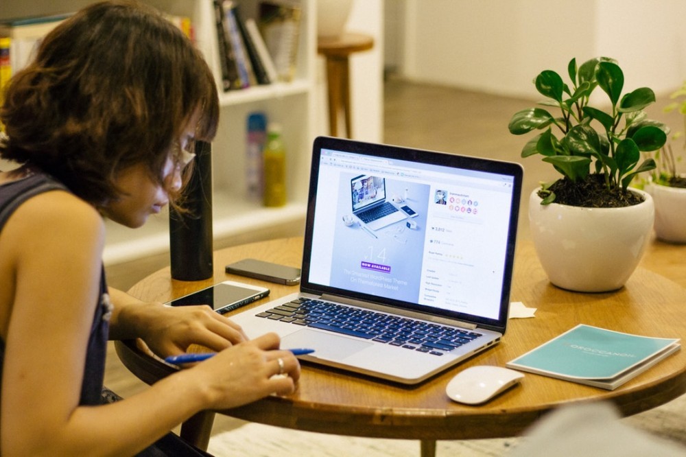 woman working at computer